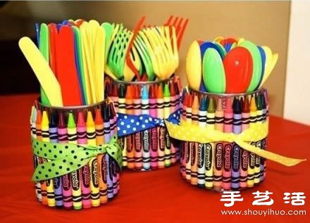 卡通风收纳桶/笔筒DIY手工制作教程 