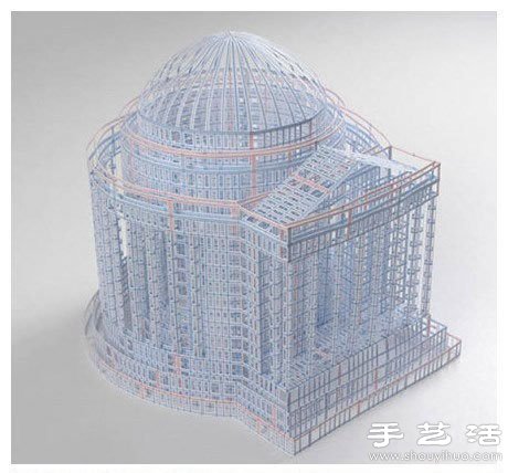 账簿纸DIY宏伟壮观的建筑物模型 