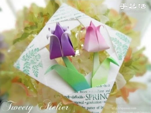 折纸含苞待放百合花纸花手工制作图解教程 