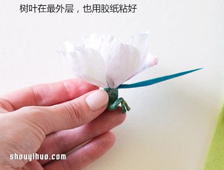 漂亮的皱纹纸手工花包装盒装饰DIY制作图解 