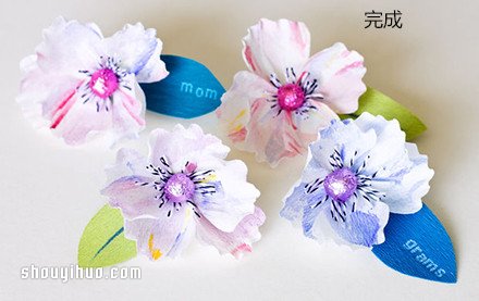 漂亮的皱纹纸手工花包装盒装饰DIY制作图解 