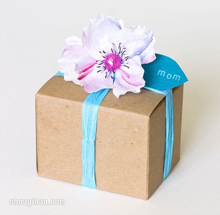 漂亮的皱纹纸手工花包装盒装饰DIY制作图解 