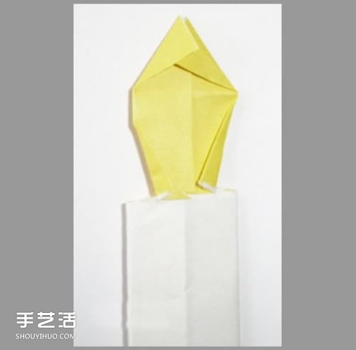折纸蜡烛的方法图解 手工纸蜡烛的折法教程 