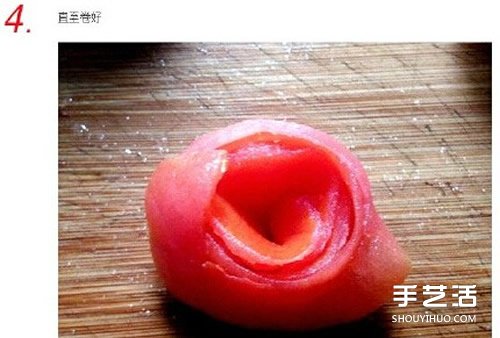 番茄制作玫瑰花的方法 自制番茄玫瑰花的教程 