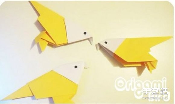 立体折纸鸟的折法图解 手工折纸鸟的方法教程 