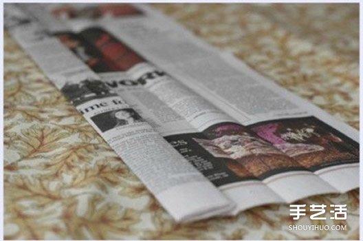 废旧报纸编织筐制作图解 用报纸编收纳筐的方法 