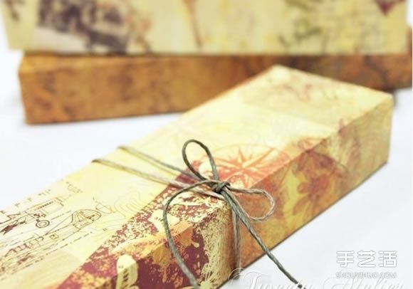 有盖长方形笔盒的折法 折纸项链包装盒图解 