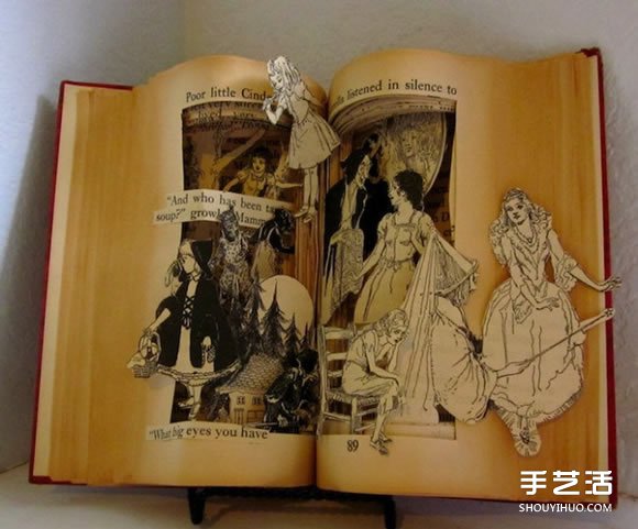 经典书籍上的雕塑作品 艺术般的立体纸雕图片 