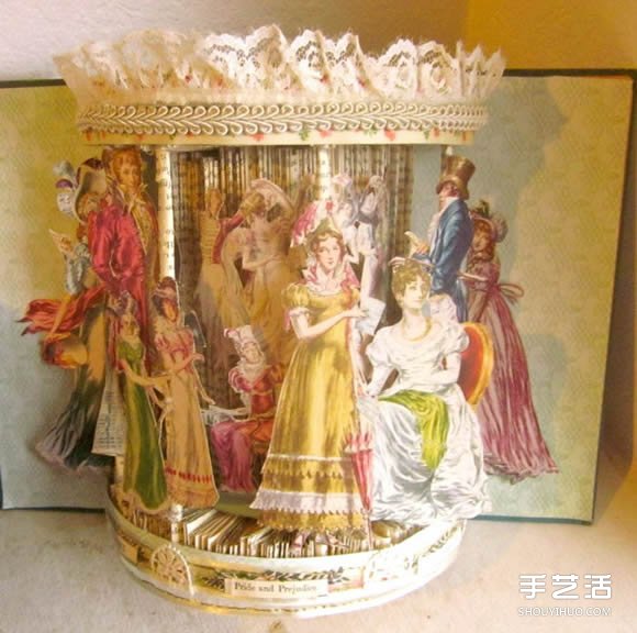 经典书籍上的雕塑作品 艺术般的立体纸雕图片 