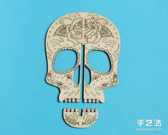 骷髅头笔筒DIY教程 密度板制作创意骷髅头笔筒 