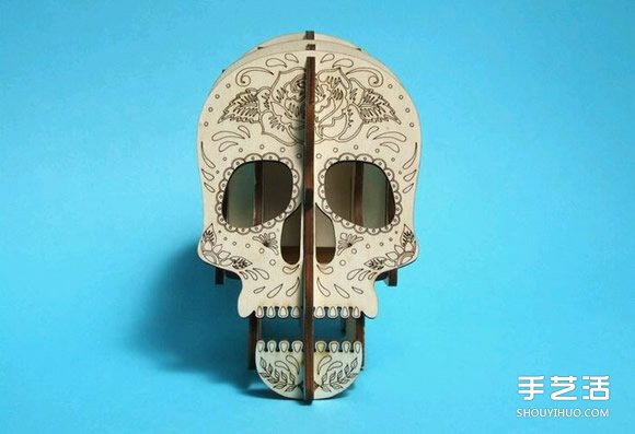 骷髅头笔筒DIY教程 密度板制作创意骷髅头笔筒 