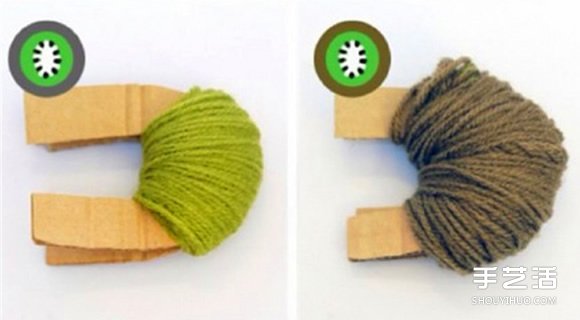 用毛线制作猕猴桃方法 毛线猕猴桃小饰品DIY 