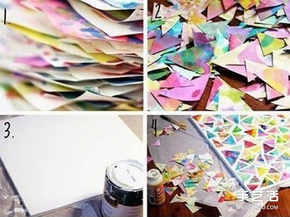 剪纸拼贴装饰画小制作 小朋友也可以轻松完成 