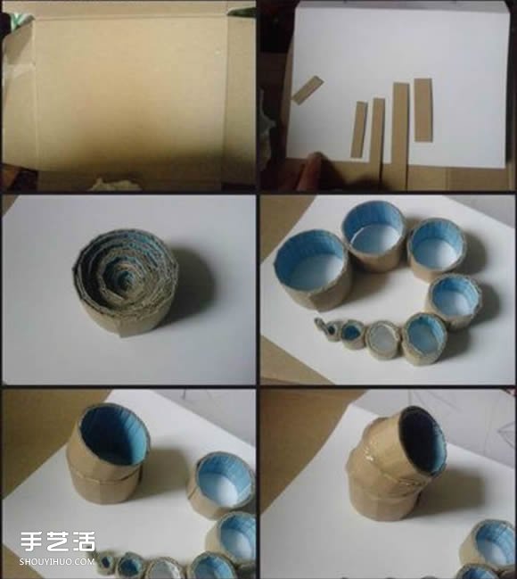 手工制作羚羊角的方法 硬纸板羚羊角做法图解 