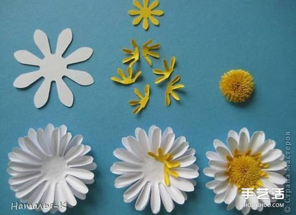 手工菊花制作方法过程 卡纸菊花的做法图解 