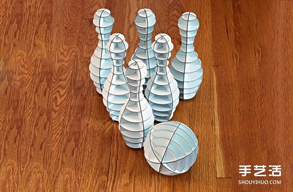 手工瓦楞纸保龄球图片 自制环保保龄球的作品 