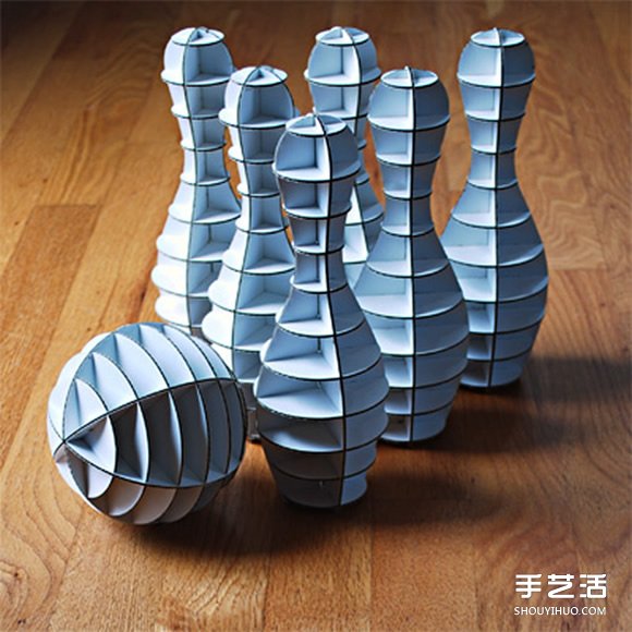 手工瓦楞纸保龄球图片 自制环保保龄球的作品 