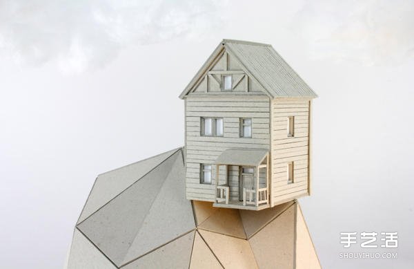 厚纸板DIY制作小屋造型灯罩 栩栩如生引人入胜 