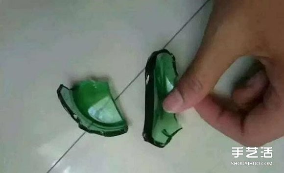 啤酒瓶做钻石怎么做 啤酒瓶磨成绿钻全过程 