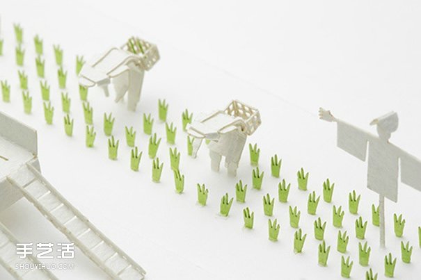 彩色卡纸雕琢成的生活场景 大师级纸模型作品 