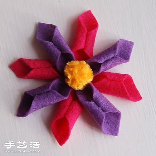 不织布DIY布花教程 不织布布艺花手工制作 