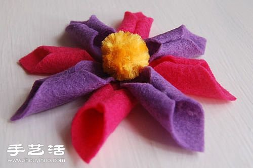 不织布DIY布花教程 不织布布艺花手工制作 