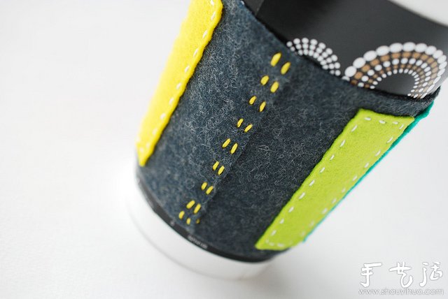 可爱的五星图案杯套手工制作 