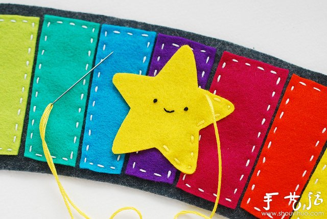 可爱的五星图案杯套手工制作 
