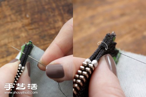 带拉链自然风手工布袋/手袋制作图解教程 