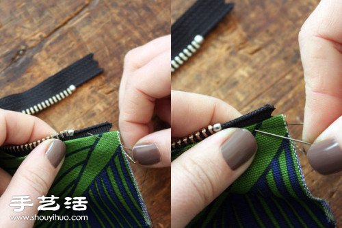 带拉链自然风手工布袋/手袋制作图解教程 