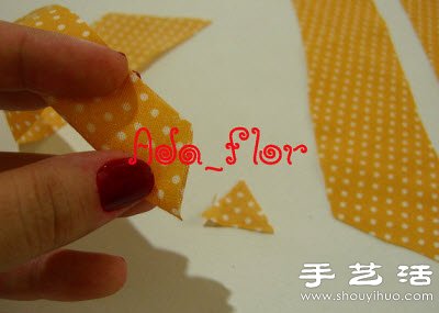 布艺玫瑰花装饰手工制作图解教程 