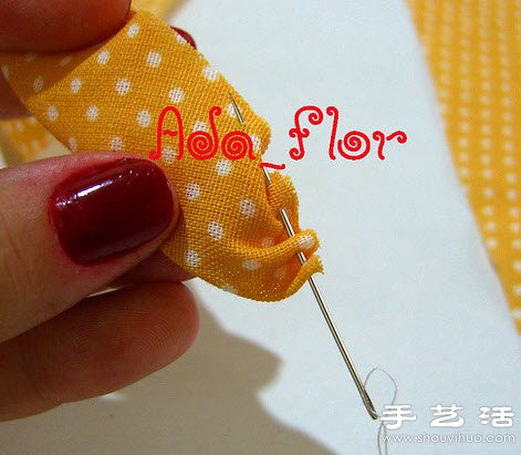 布艺玫瑰花装饰手工制作图解教程 