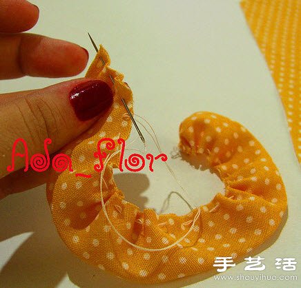 布艺玫瑰花装饰手工制作图解教程 