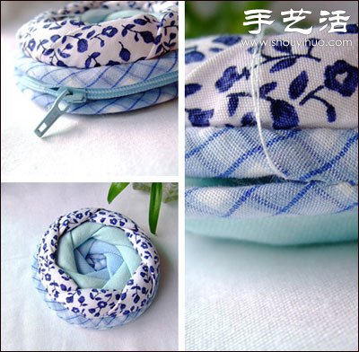 青花风格零钱包/收纳包手工制作教程 