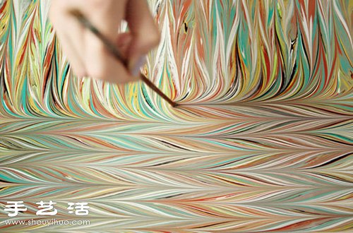 轧染工艺DIY手工制作带大理石纹路的丝巾 