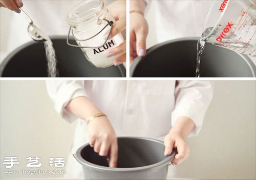 轧染工艺DIY手工制作带大理石纹路的丝巾 