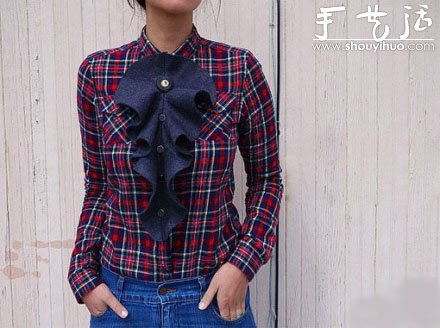 女生漂亮衣服领花的手工制作教程 