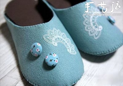 不织布制作休闲居家拖鞋的教程 