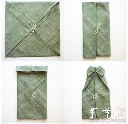 餐巾布创意折叠衣服形状的教程 