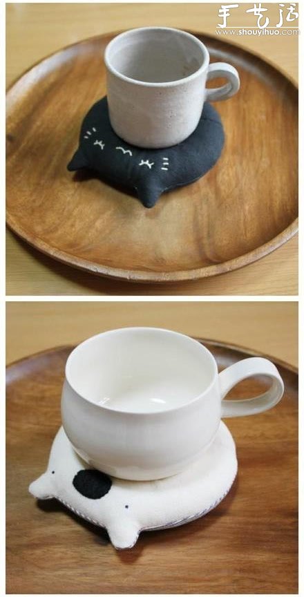 日本hokkori甜甜圈布艺杯垫 