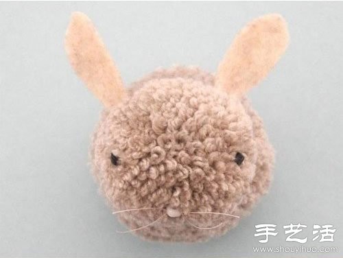 毛线+毛毡布 DIY手工制作兔子玩偶 