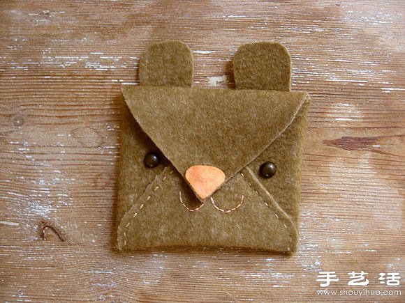 不织布教程：手工制作可爱动物卡包 
