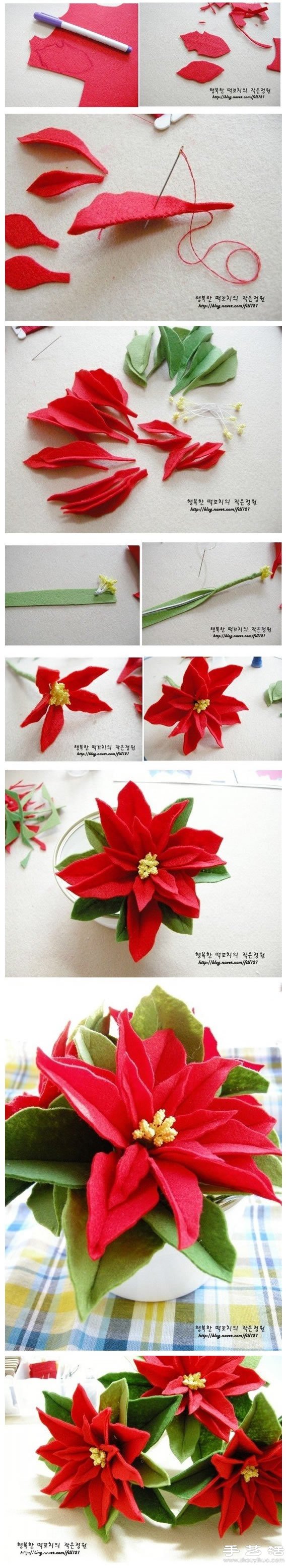 布艺手工制作漂亮装饰花卉图解教程 