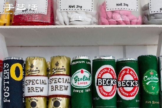 耗时7个月 毛毡布手工缝制出来的便利小店 
