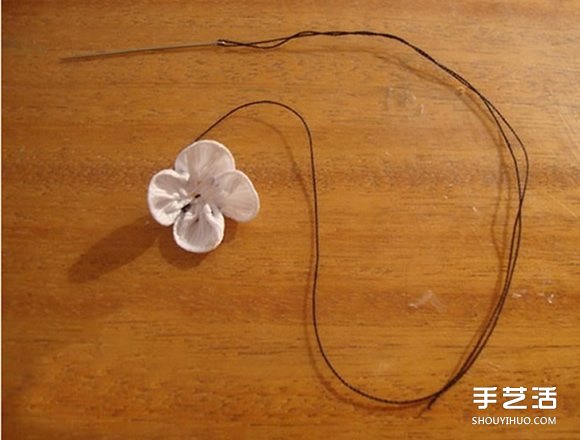 手工布艺梅花发饰DIY 不织布梅花发卡制作 