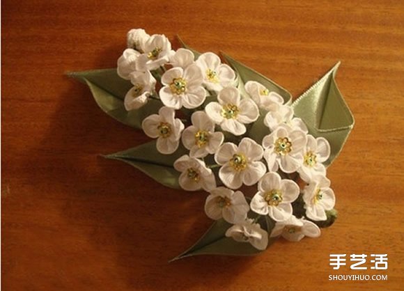 手工布艺梅花发饰DIY 不织布梅花发卡制作 