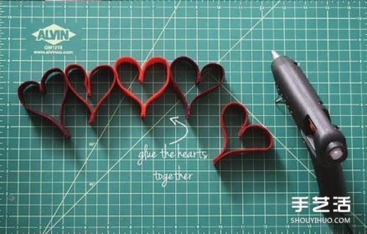 简单节日挂饰布艺制作 爱心组合布艺挂饰DIY 
