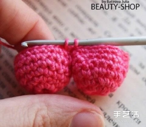 钩针爱心图解教程 立体爱心钩针制作步骤图 