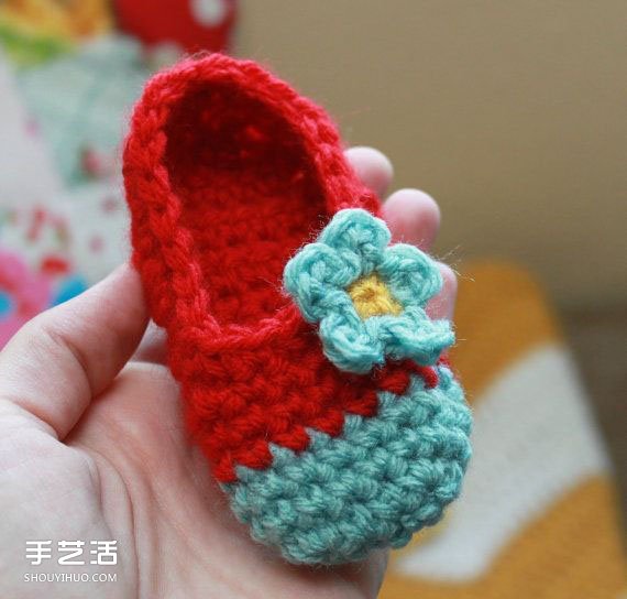 超Q毛线针织婴儿鞋作品 手工宝宝毛线鞋图片 