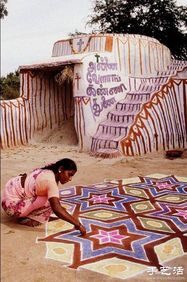 印度TamilNadu邦独特的民间艺术——米粒画 
